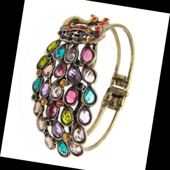 Rainbow Peacock Bangle Bracelet Jewelry 458-BB - Picture 2 of 8